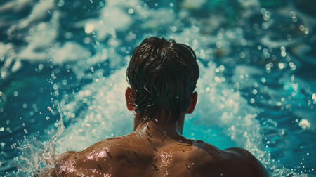 Swimmer pool bottom generative aiの素材