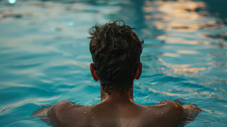 Swimmer pool bottom generative aiの素材