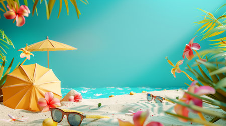 themed background with tropical vacation concept generative aiの素材