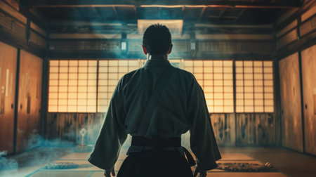 Martial artist dojo background generative aiの素材