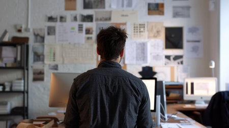 Designer office background generative aiの素材