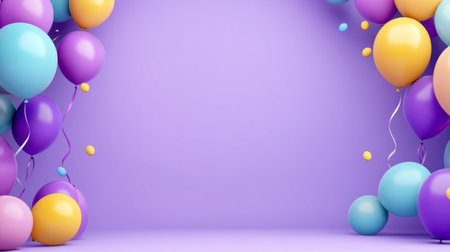 Balloon on party room background generative aiの素材