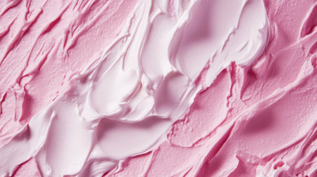 creamy white lotion on a textured pink surface generative aiの素材