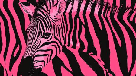 hot pink vector zebra print generative aiの素材