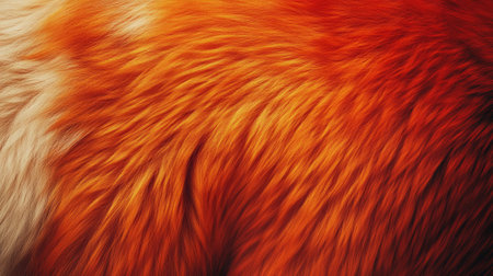 Stylized foxtail fur texture in deep red and orange tones generative aiの素材