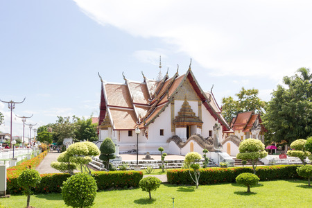 Front view of Wat Phumin in Nan province, Thailand.のeditorial素材