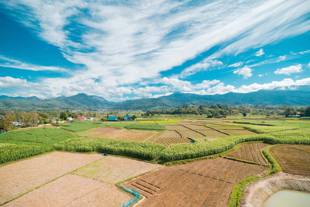 Landscape of rural countryside in Northern of Thailand.