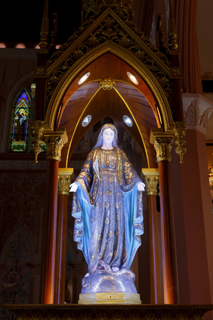 Chanthaburi, Thailand - January 21 2017: Virgin Maria statue at Maephra Patisonti Niramon Church.のeditorial素材