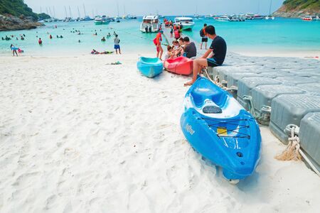 Phuket, Thailand - February 25, 2017: Group of tourism travel to Racha or Raya island.のeditorial素材