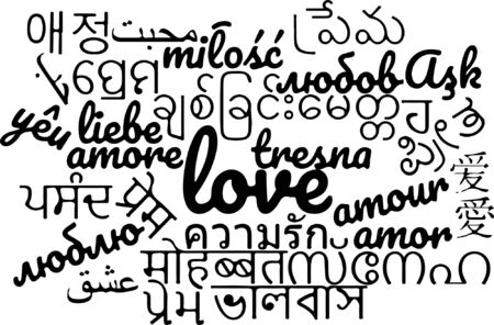Do you have to say the word love in thirty different languages?のイラスト素材
