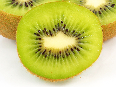 Kiwi fruit isolated on white backgroundの写真素材