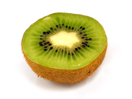 Kiwi fruit isolated on white backgroundの写真素材