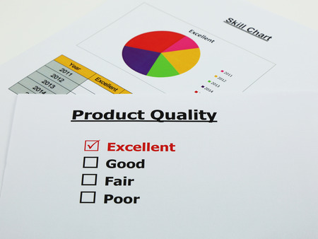 Excellent evaluation. with Excellent checked.の写真素材