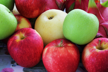 fruit in a plastic trayの写真素材