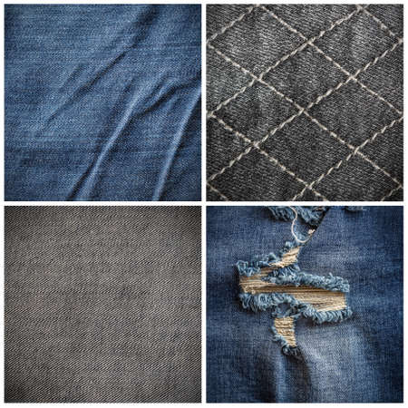 four collection of denim backgroundの写真素材