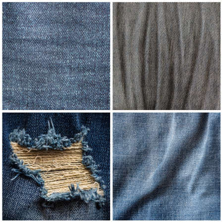 four collection of denim backgroundの写真素材