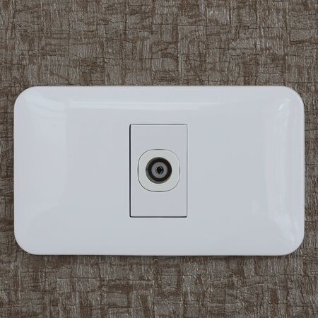 television port on the wallの写真素材