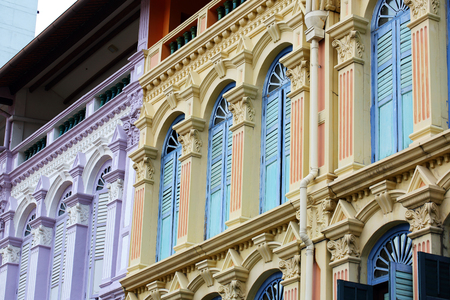 beautiful window at china town, Singaporeの写真素材