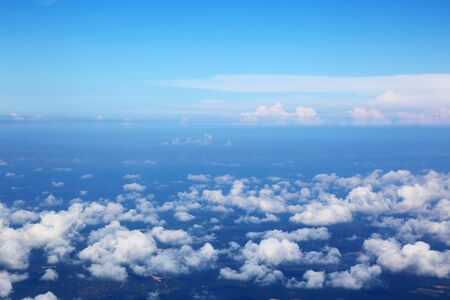 Skyline View above the Clouds from air plane