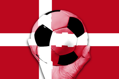 Handle Ball on Denmark flag backgroundの写真素材