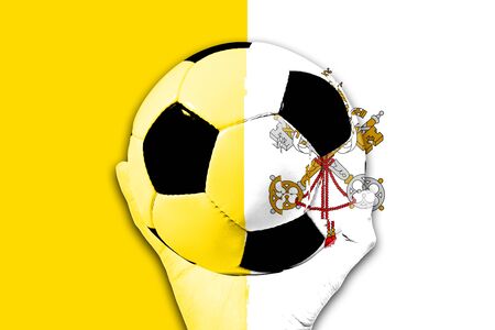 Handle Ball on the Vatican City flag backgroundの写真素材
