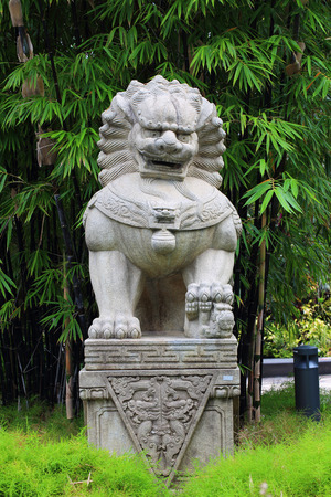 Chinese lion statueの写真素材