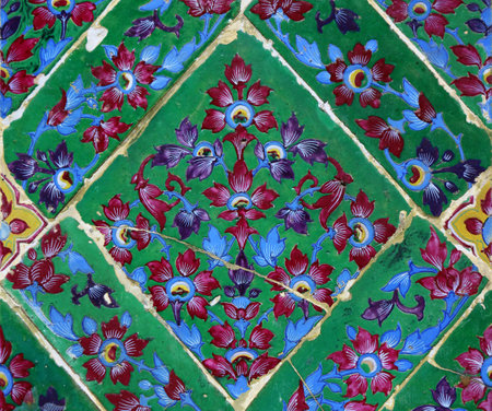 Art of tile in Thai temple