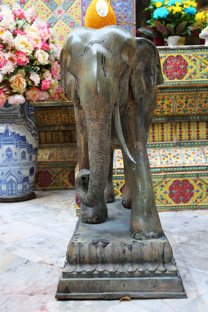 Single stone elephant at Wat Rajabopit Bangkok Thhailand.の写真素材