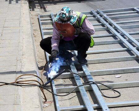 Welding work for steelの写真素材