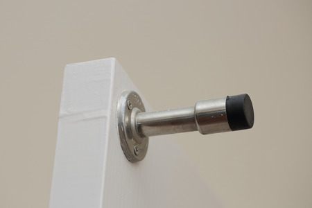 close up view of door equipment for save stampingの写真素材