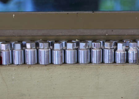 new stainless nuts wheelの写真素材