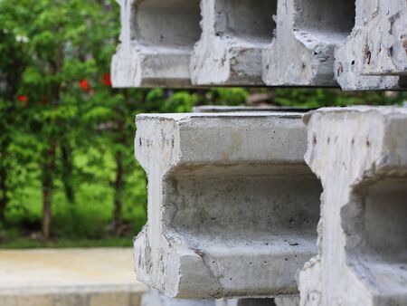 close up of one of power pole with a pole Protrude out.の写真素材