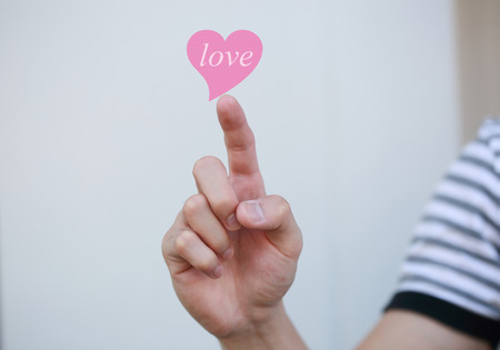 man's hand touch abstract feel loveの写真素材