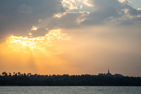 god rays in evening at Southern Thailandの写真素材
