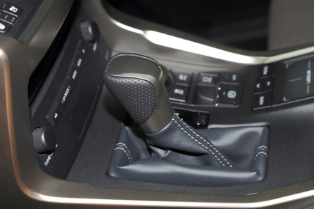Automatic gearshift in sport car.の写真素材