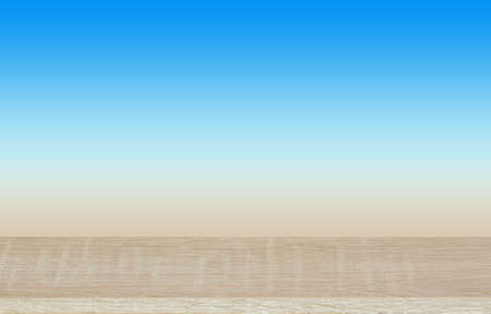 Wooden top on background of blue and brown tone - can used for display or montage your products or your business.の写真素材