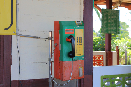 Colorful of Antique telephone.の写真素材