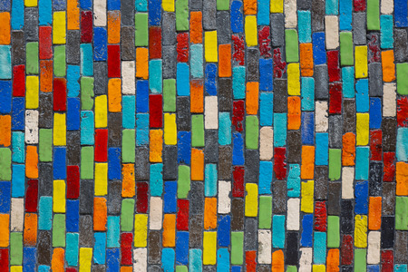 Colorful of brick wall texture are made of ceramic, abstract color background.