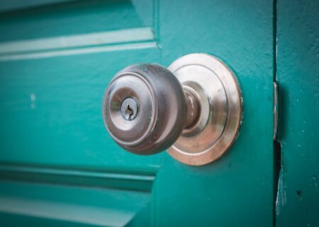 Vintage style of Bronze round ball door knob.の写真素材