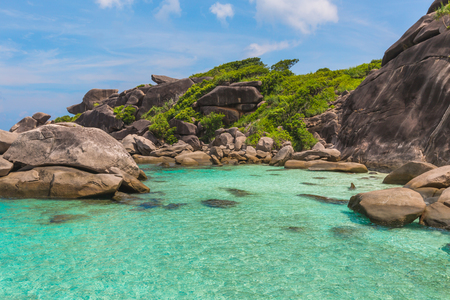 Beautiful natural green sea water place of Similan Islandの写真素材