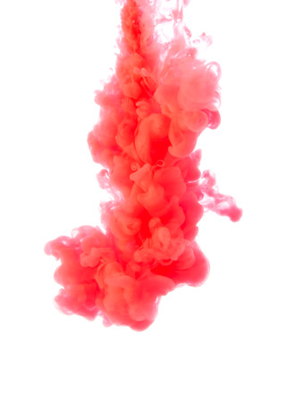 Red, pink ink in water, abstract backgroundの写真素材