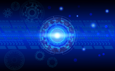 A light blue circular technology background, vector illustration.のイラスト素材