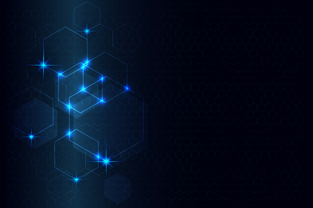 Abstract hexagonal pattern design tech innovation background as technology and future concept ,Vector Graphicsのイラスト素材