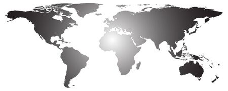gradient gray world map background, vector illustrationのイラスト素材