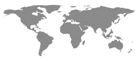 gray world map on white background, vectorのイラスト素材