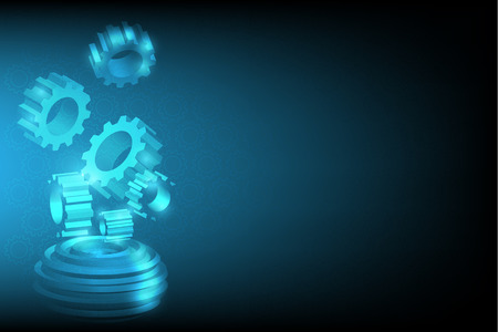 abstract gear engineering 3D construction template design background, vector illustrationのイラスト素材