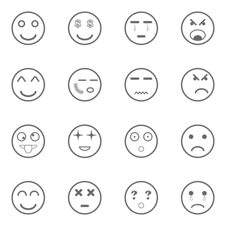 different emotions icons set, vector illustrationのイラスト素材