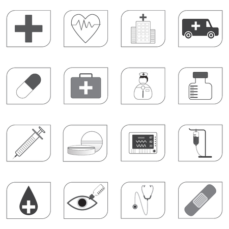 Medical Icons isolated on white background, vector illustration.のイラスト素材