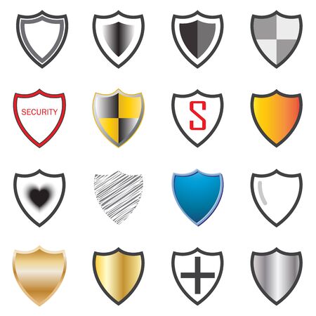 shield collection icons background. vector illustration.のイラスト素材