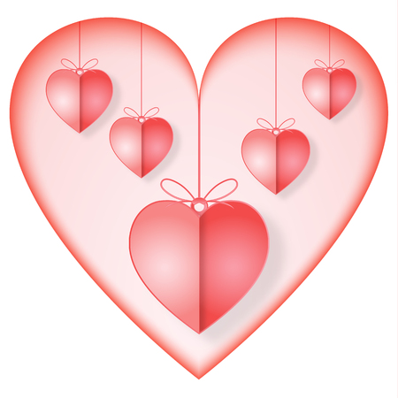 Love and happy valentine's day background as wedding and heart paper cut concept. vector illustration.のイラスト素材